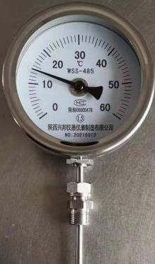 萬向型雙金屬溫度計，WSS-485/585,1.5級，0-500℃